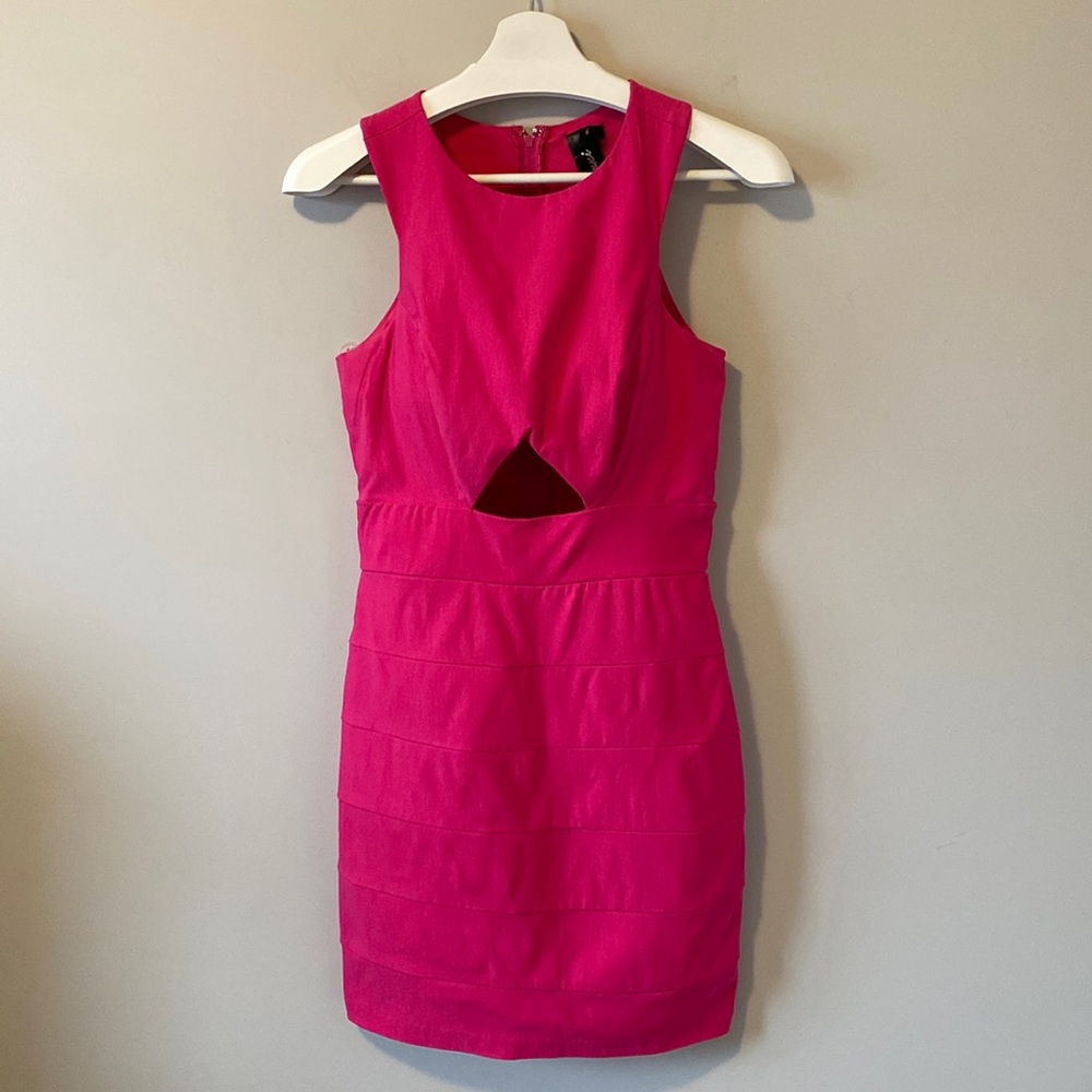 Trixxi Hot Pink Dress With Cut Out